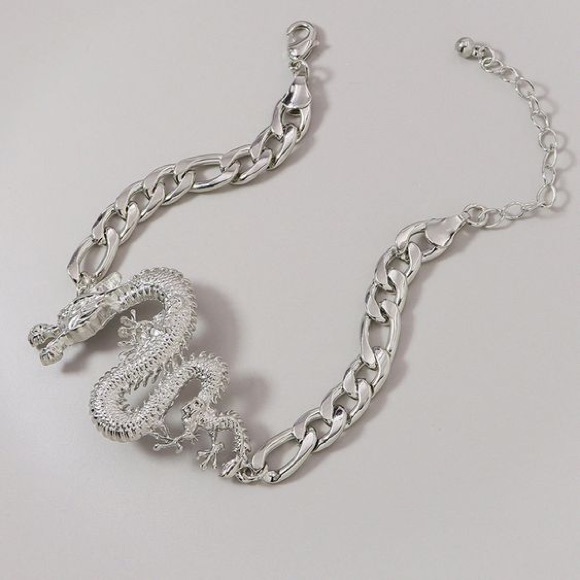 NEW | Silver Chain Dragon Bracelet π - Picture 2 of 2